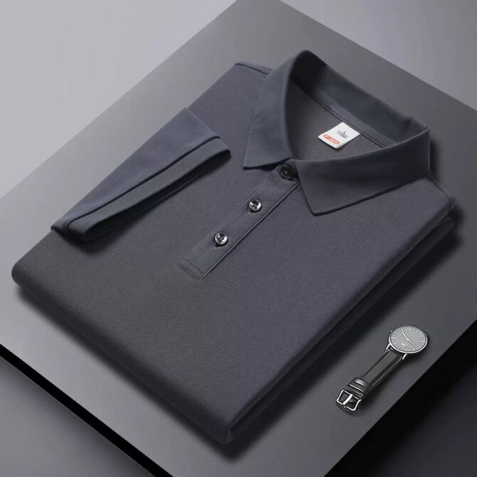 High-End Seamless Polo Shirt – 210g Premium Fabric, Soft Texture, Summer Business Style - 图片 5