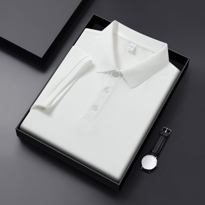 Men’s Premium Summer Polo Shirt – Lightweight Solid Color Short Sleeve T-Shirt, 2025 Casual Collection - 图片 18