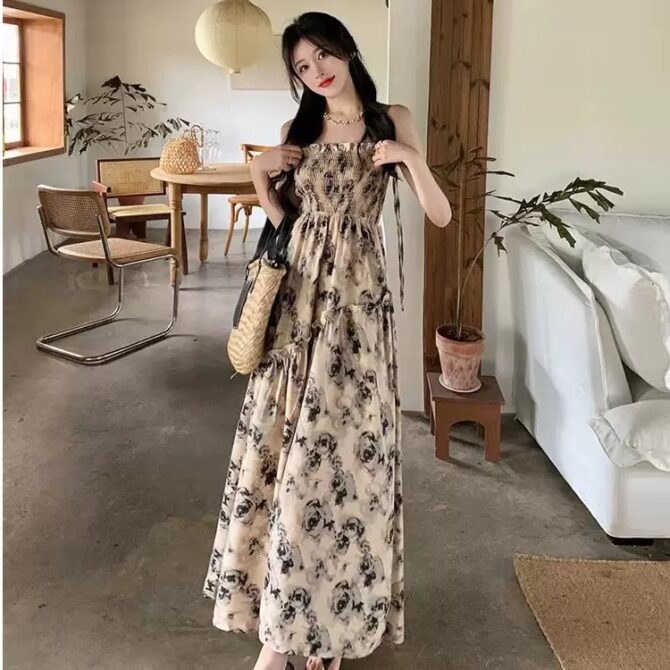 Ethereal Floral Spaghetti Strap Maxi Dress – Summer Vacation Fairycore Look - 图片 2