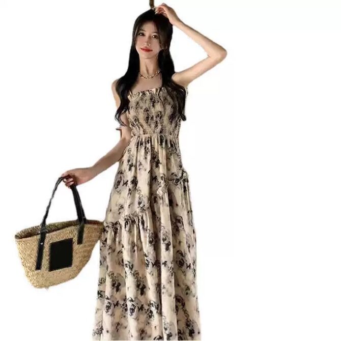 Ethereal Floral Spaghetti Strap Maxi Dress – Summer Vacation Fairycore Look - 图片 4