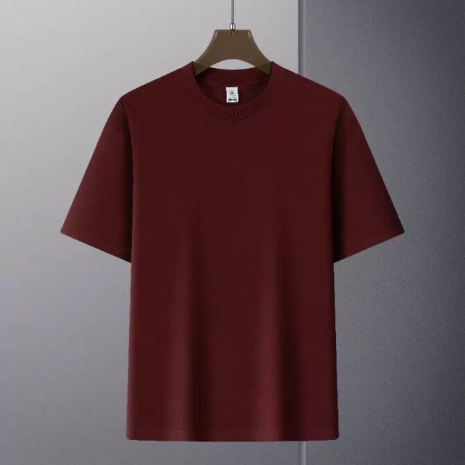 240g 7A Antibacterial Cotton Oversized T-Shirt – Unisex Loose Fit Crewneck Tee - 图片 11