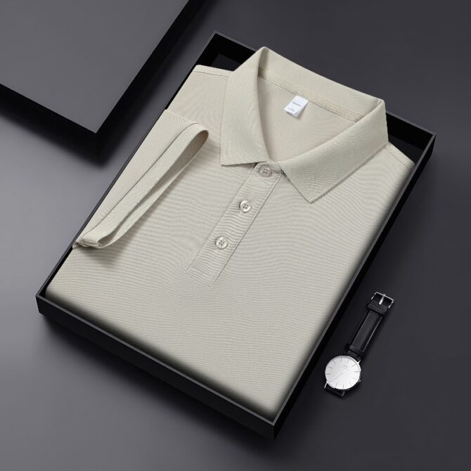 Men’s Premium Summer Polo Shirt – Lightweight Solid Color Short Sleeve T-Shirt, 2025 Casual Collection - 图片 17