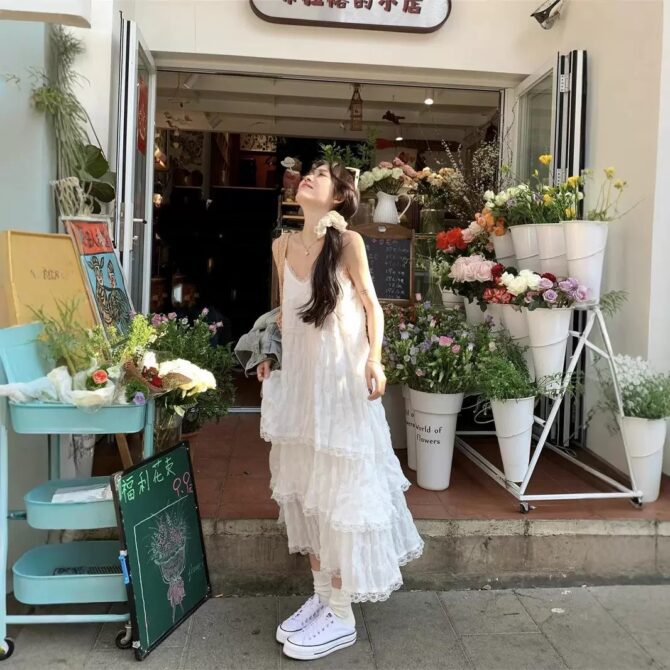 Sweet and Youthful French Style Sleeveless Dress – Spring Vacation Boho A-Line Cake Long Dress for Petite Women - 图片 3