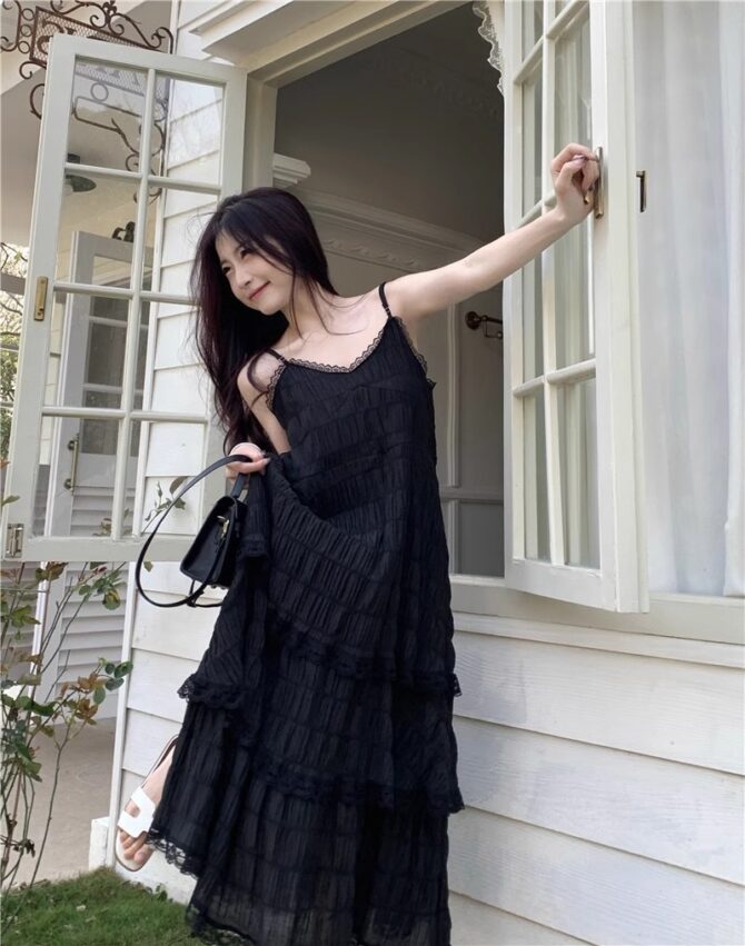 Sweet and Youthful French Style Sleeveless Dress – Spring Vacation Boho A-Line Cake Long Dress for Petite Women - 图片 8