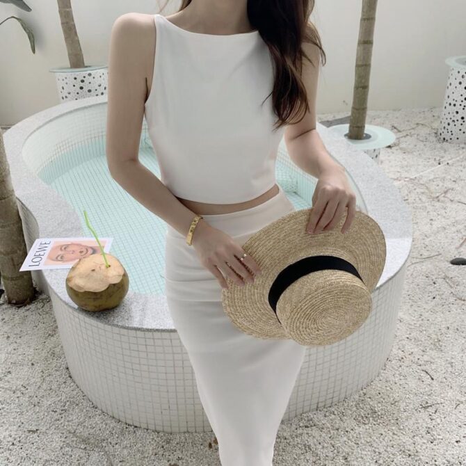 Chic Goddess-Inspired Summer Set – Sleeveless Top & Skirt Two-Piece Fashion Set for Women - 图片 5
