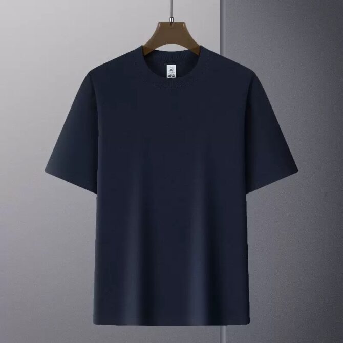 240g 7A Antibacterial Cotton Oversized T-Shirt – Unisex Loose Fit Crewneck Tee - 图片 12