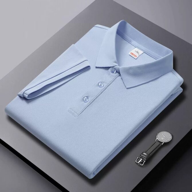 High-End Seamless Polo Shirt – 210g Premium Fabric, Soft Texture, Summer Business Style - 图片 7