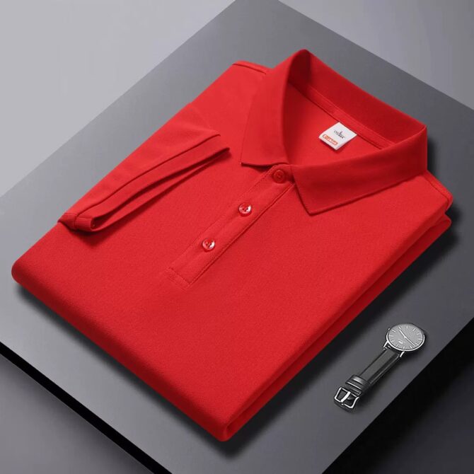 High-End Seamless Polo Shirt – 210g Premium Fabric, Soft Texture, Summer Business Style - 图片 3