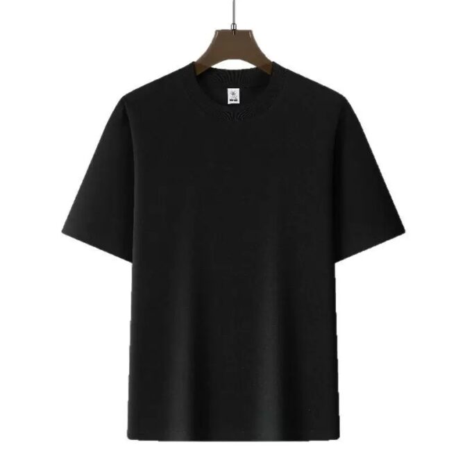 240g 7A Antibacterial Cotton Oversized T-Shirt – Unisex Loose Fit Crewneck Tee - 图片 10