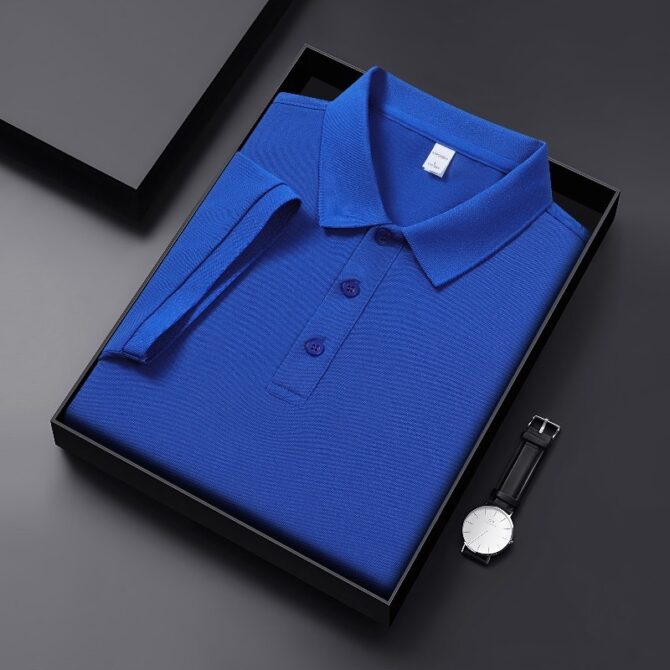 Men’s Premium Summer Polo Shirt – Lightweight Solid Color Short Sleeve T-Shirt, 2025 Casual Collection - 图片 15