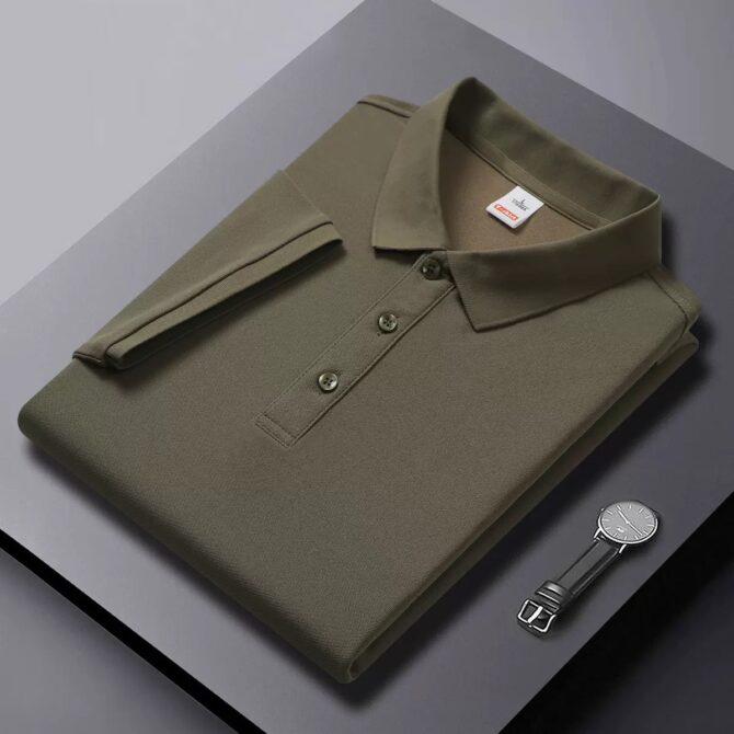High-End Seamless Polo Shirt – 210g Premium Fabric, Soft Texture, Summer Business Style - 图片 9
