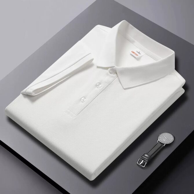 High-End Seamless Polo Shirt – 210g Premium Fabric, Soft Texture, Summer Business Style - 图片 11