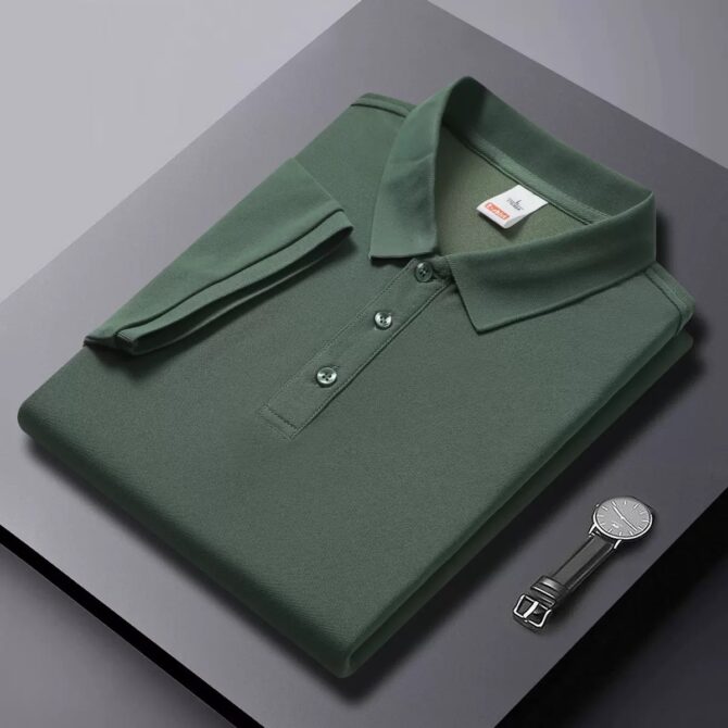 High-End Seamless Polo Shirt – 210g Premium Fabric, Soft Texture, Summer Business Style - 图片 12