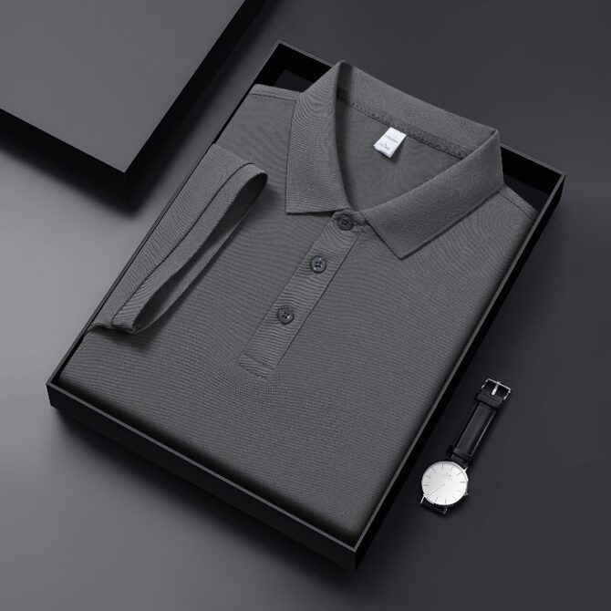 Men’s Premium Summer Polo Shirt – Lightweight Solid Color Short Sleeve T-Shirt, 2025 Casual Collection - 图片 8