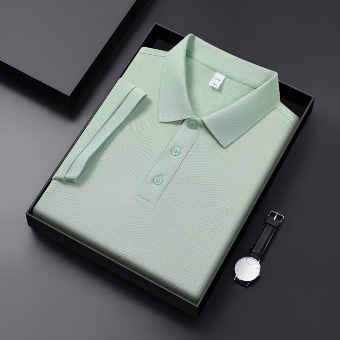 Men’s Premium Summer Polo Shirt – Lightweight Solid Color Short Sleeve T-Shirt, 2025 Casual Collection - 图片 10