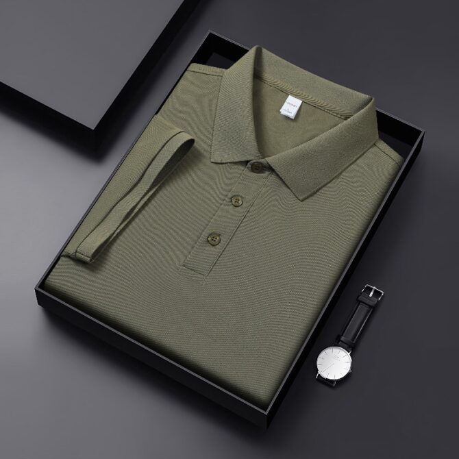Men’s Premium Summer Polo Shirt – Lightweight Solid Color Short Sleeve T-Shirt, 2025 Casual Collection - 图片 7