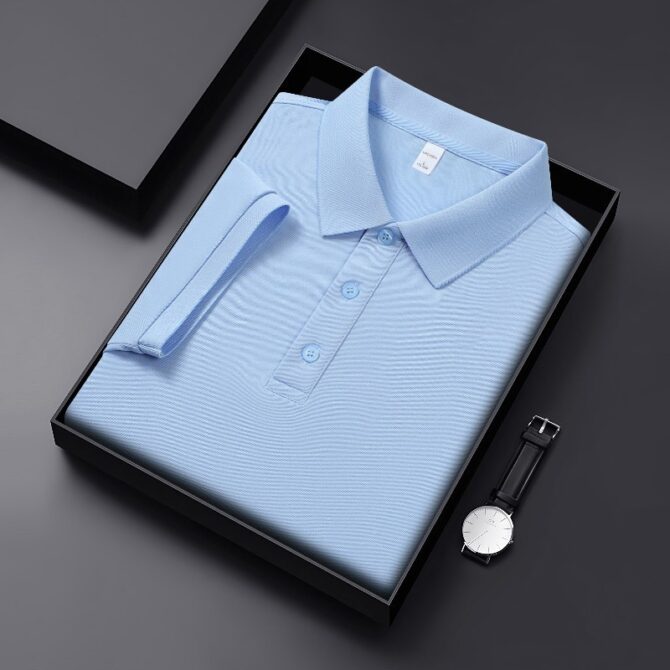 Men’s Premium Summer Polo Shirt – Lightweight Solid Color Short Sleeve T-Shirt, 2025 Casual Collection - 图片 6