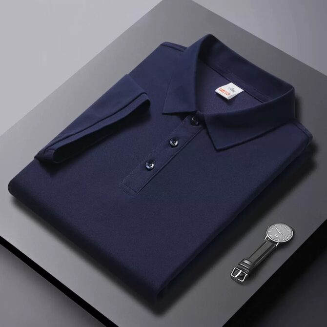 High-End Seamless Polo Shirt – 210g Premium Fabric, Soft Texture, Summer Business Style - 图片 14