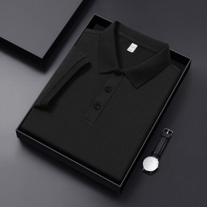Men’s Premium Summer Polo Shirt – Lightweight Solid Color Short Sleeve T-Shirt, 2025 Casual Collection - 图片 4