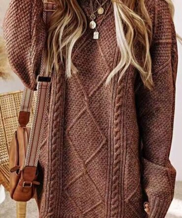 Twisted flower knitted dress