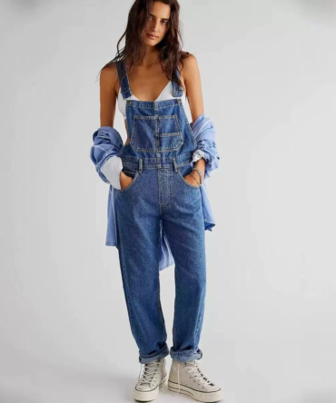 Vintage workwear denim bib pants