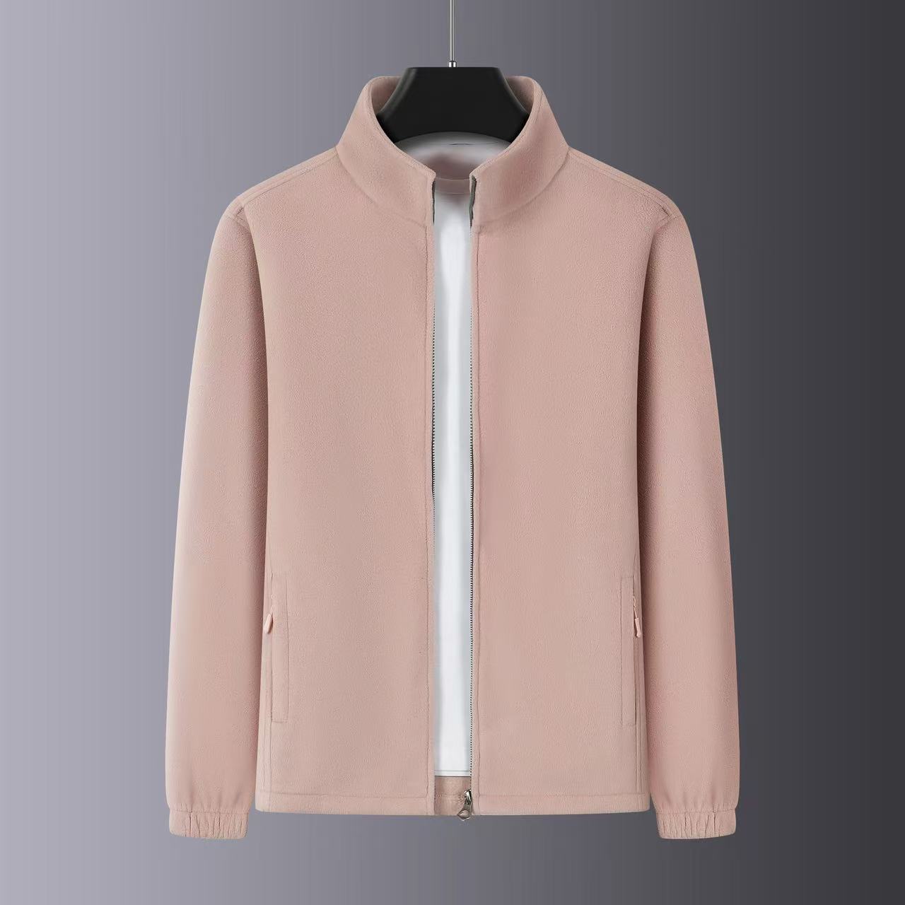 Fleece zipper stand-up collar windbreaker sweatshirt inner jacket - 图片 5