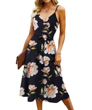 Printed strap dress