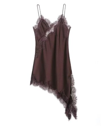 Lace stitching irregular suspender nightdress
