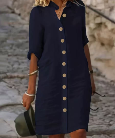 Single-breasted shirt dress
