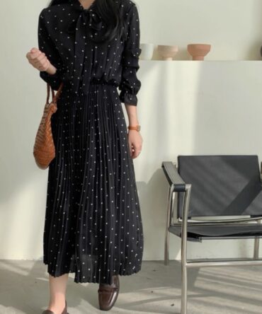 White polka dot dress