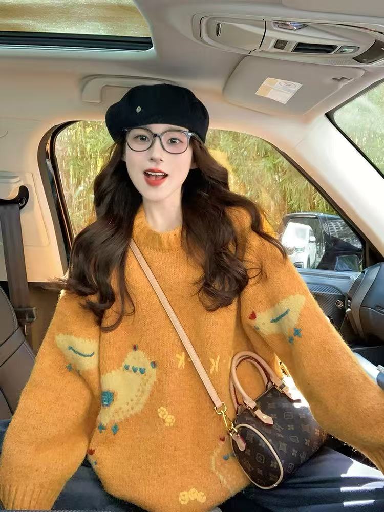 Patterned round-neck sweater - 图片 5