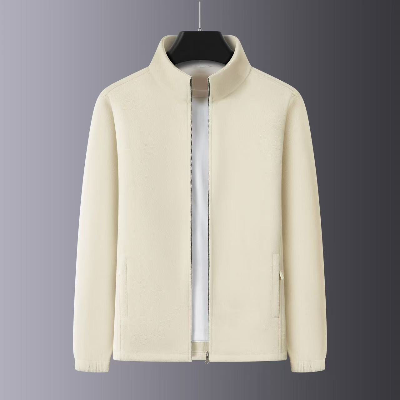 Fleece zipper stand-up collar windbreaker sweatshirt inner jacket - 图片 2