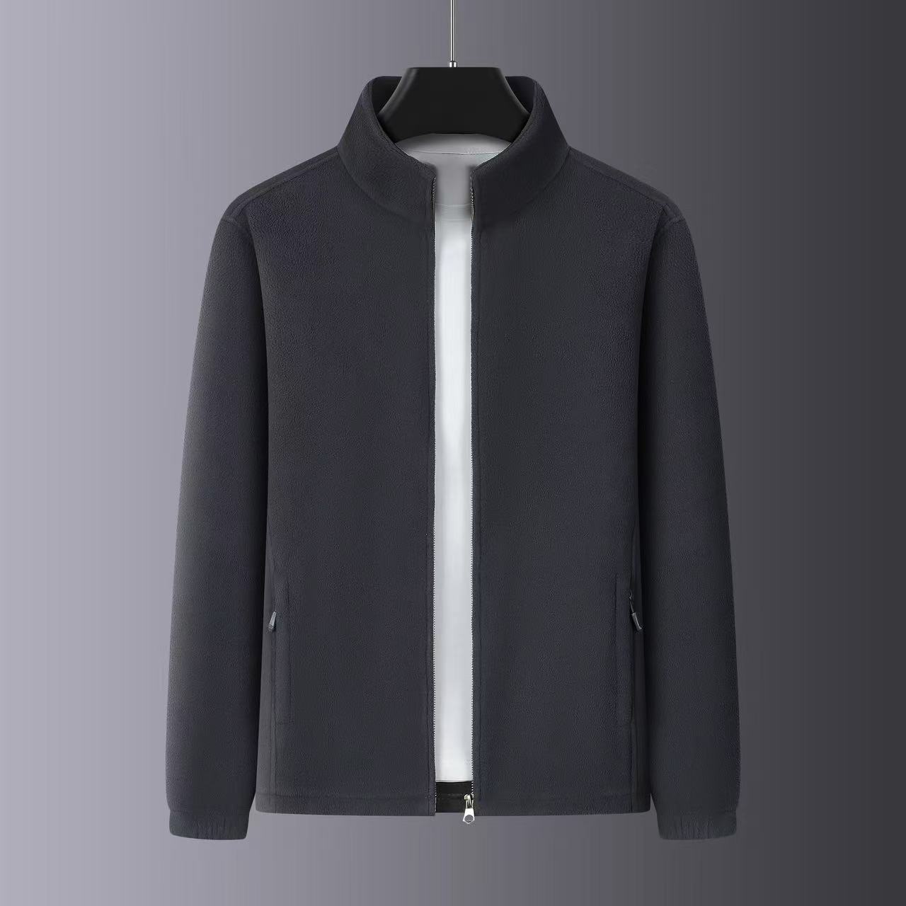 Fleece zipper stand-up collar windbreaker sweatshirt inner jacket - 图片 7