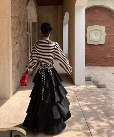 Black layered cake skirt