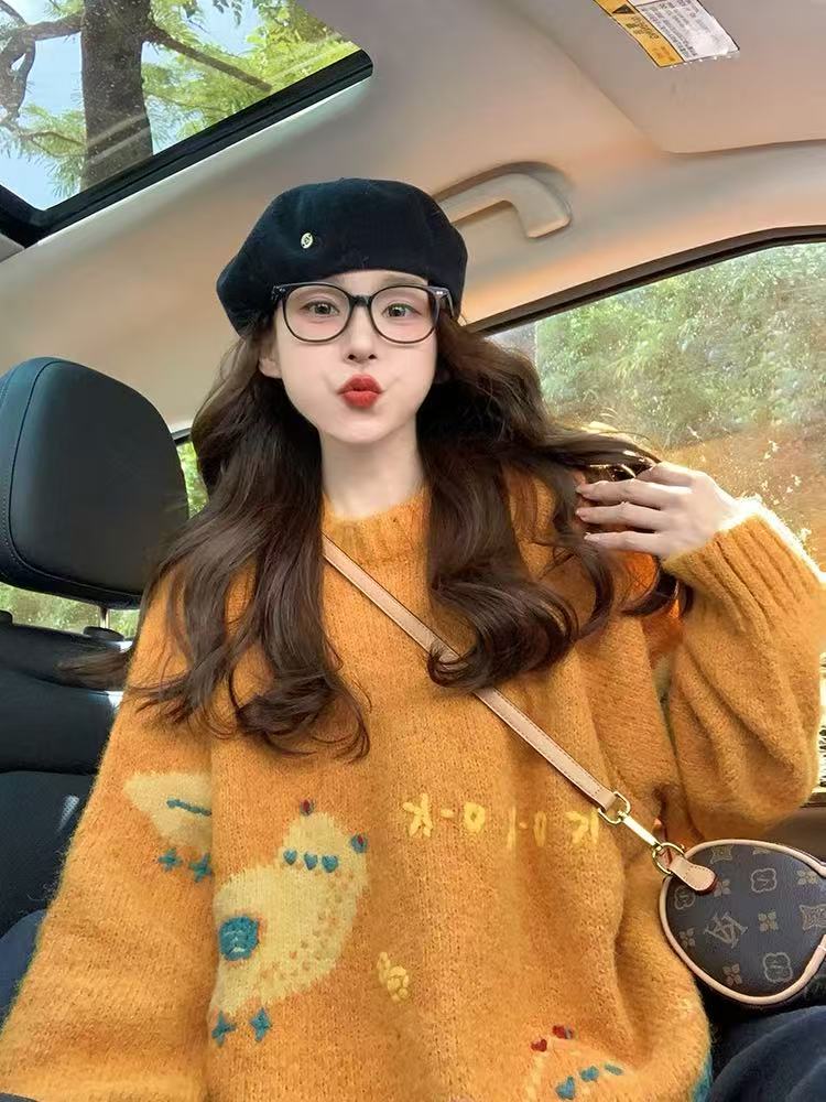 Patterned round-neck sweater - 图片 4