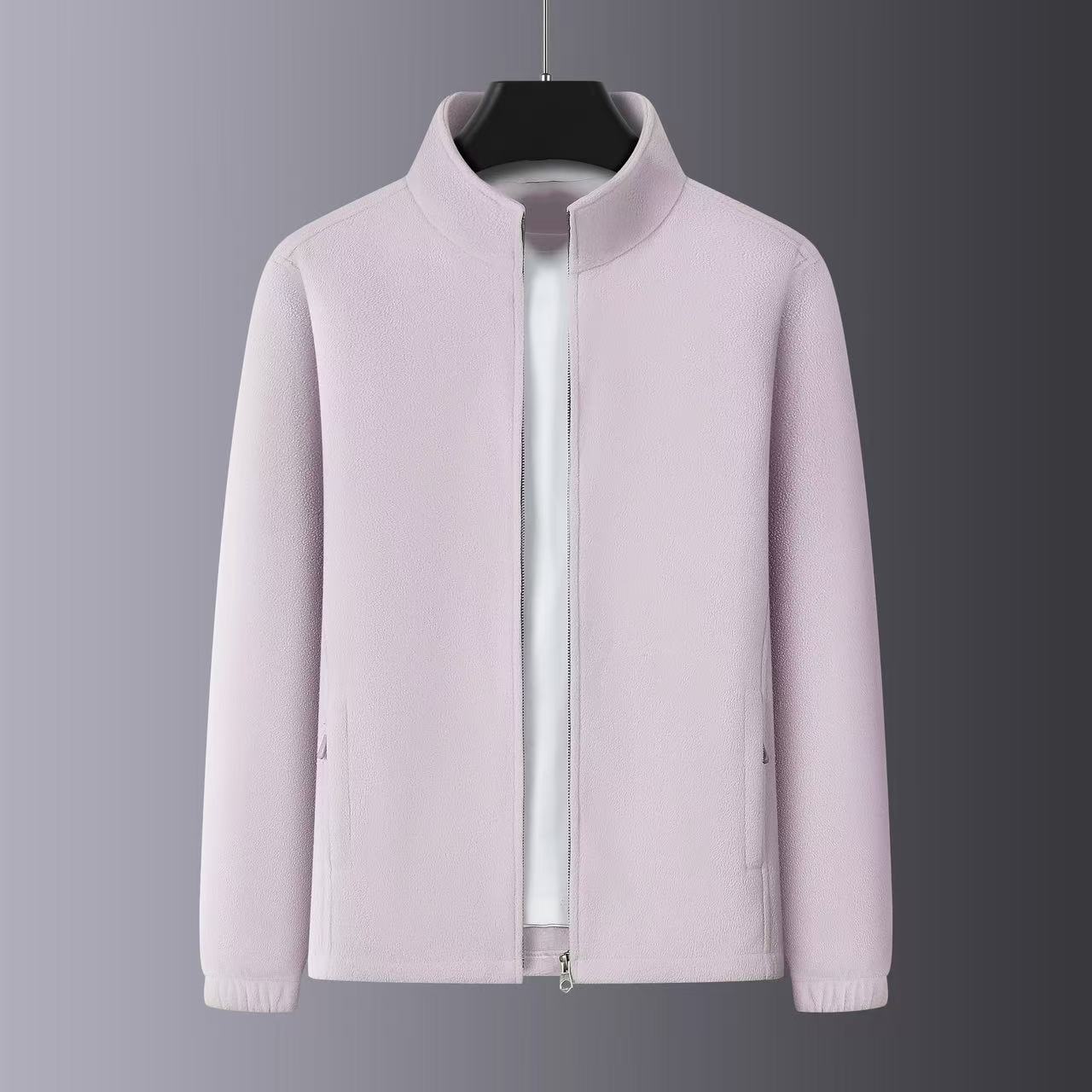 Fleece zipper stand-up collar windbreaker sweatshirt inner jacket - 图片 4