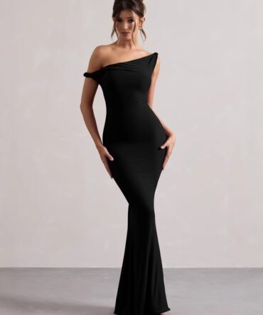 One-shoulder fishtail dress skirt