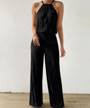 HANGING NECK-STYLE PLEATED PANTS