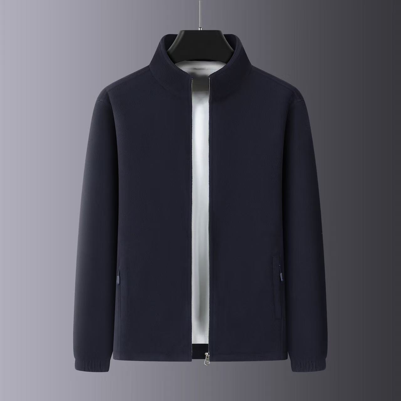 Fleece zipper stand-up collar windbreaker sweatshirt inner jacket - 图片 6