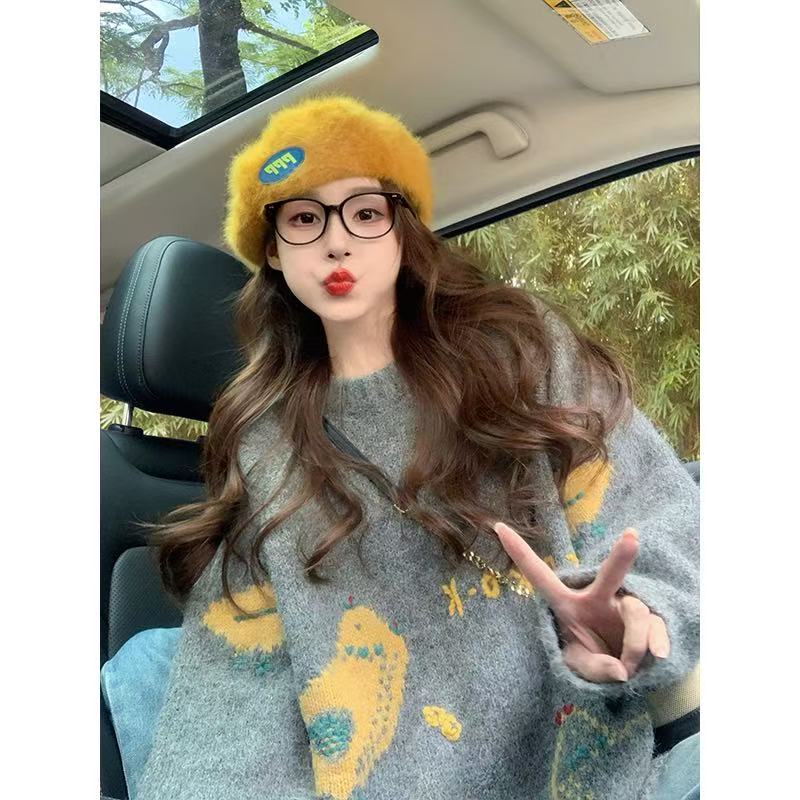 Patterned round-neck sweater - 图片 6