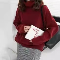 High-necked loose knitwear