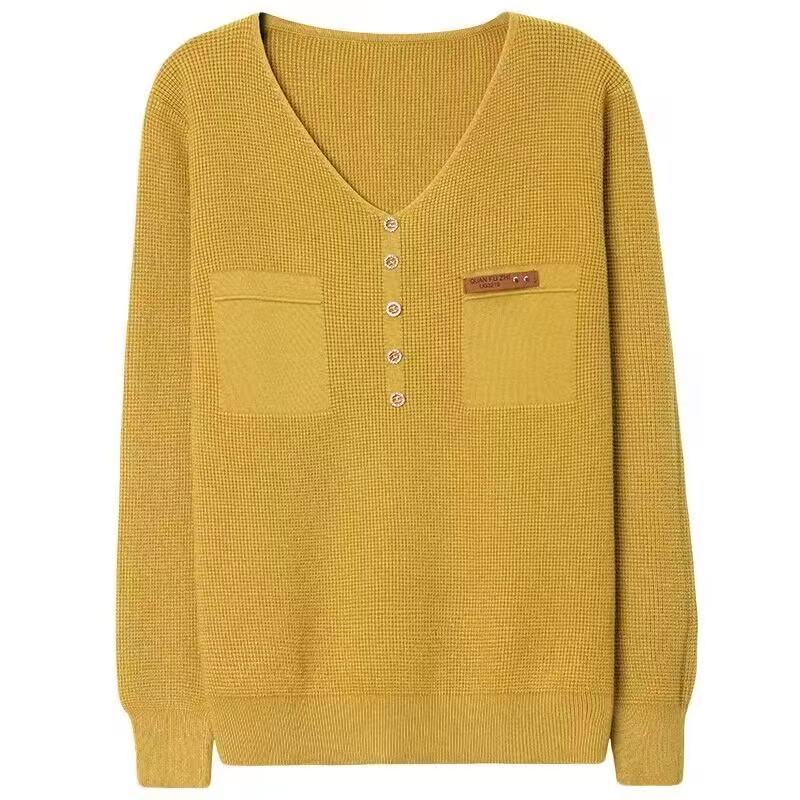 V-neck button-decorated knitwear - 图片 6