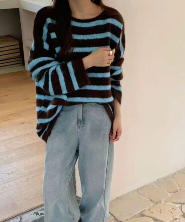 Striped round-neck sweater