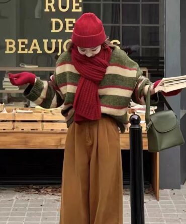 Striped round-neck sweater