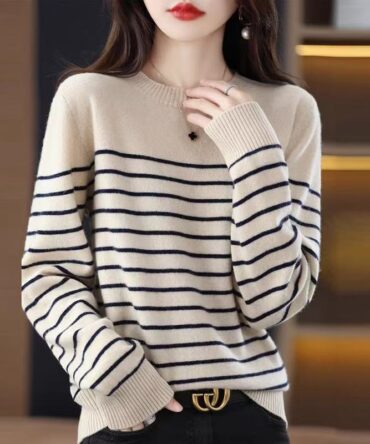 Striped round-neck sweater